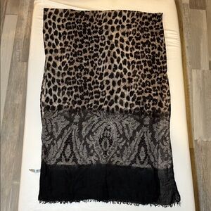 Charlotte Russe Bundle 2 Swim Coverup Sarongs/Scarves Cheetah Print and Black